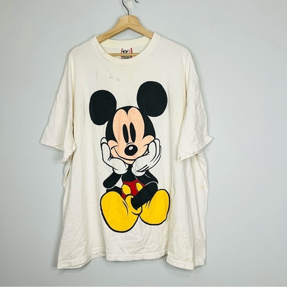 Vintage 90’s Disney Design Mickey Mouse Super Size Tee - Picture 1 of 5